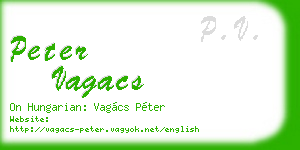 peter vagacs business card